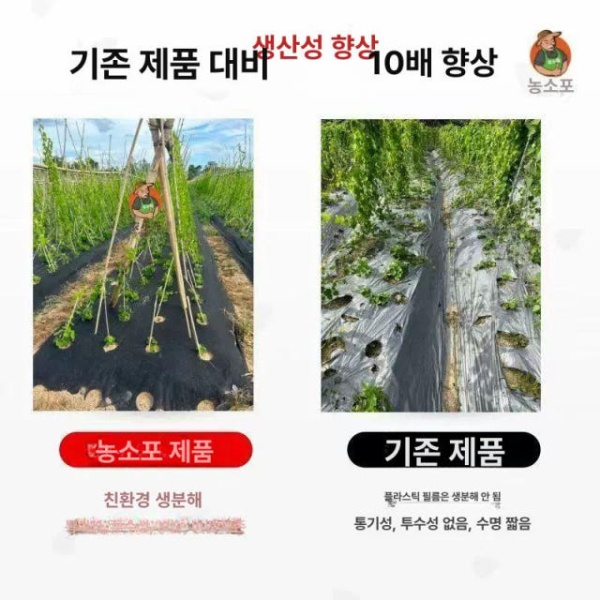 프리미엄 유공부직포 제초매트 덮개 원예 잡초 구멍 묘목 비닐 - 상세 이미지 2
