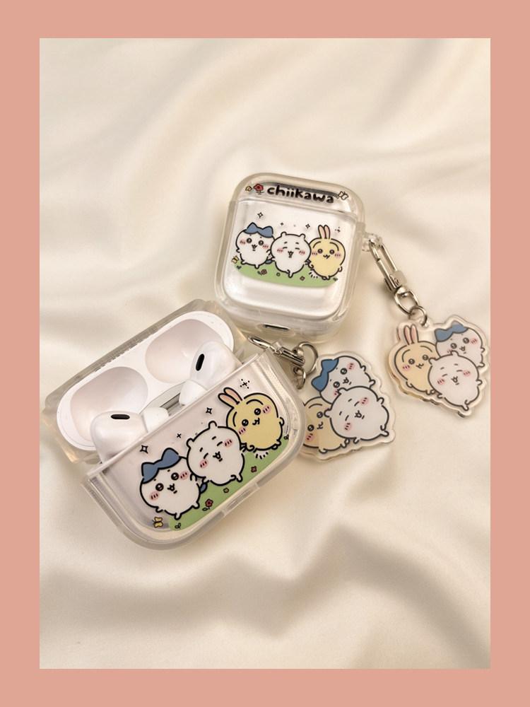 치이카와 에어팟 케이스 4 3 2 1세대 프로 2세대 무선 블루투스 이어폰 보호 하드 커버 후크 포함 AirPods Pro 3세대 - 상세 이미지 2