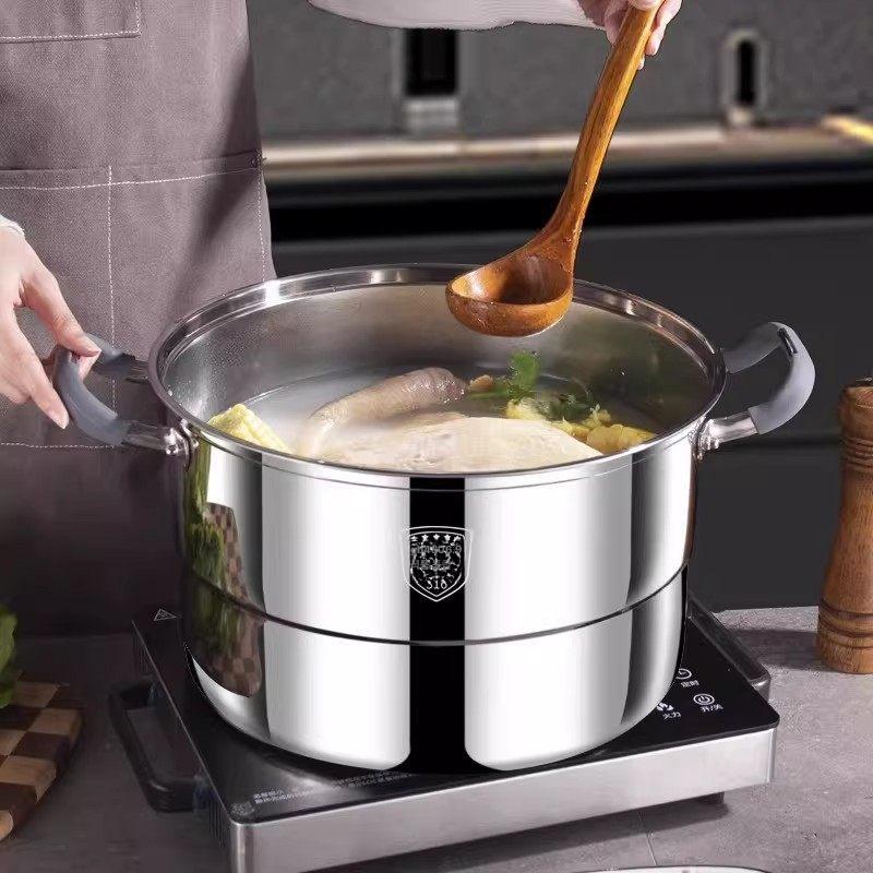 스테인리스 만두 찜통 대형 떡 찜냄비 다용도 해산물 외경 26cm 3단 냄비1개+찜판2개+찜기1개 - 상세 이미지 2