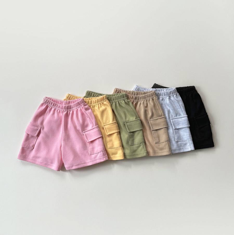 유아 바지 아기 아동 키즈 여름 W 카고 반바지 어린이집 유치원 등원룩 - 상품 이미지