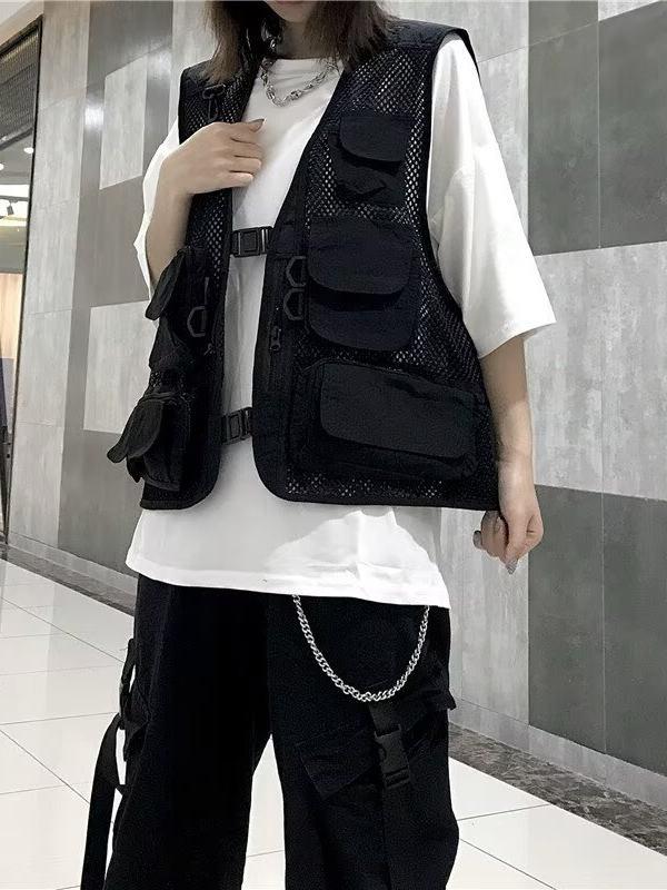 작업조끼 여름 메쉬 남녀공용 경량 소재 멀티포켓 뛰어난 통기성 수납력 아웃도어 낚시 블랙M24 M - 상세 이미지 2