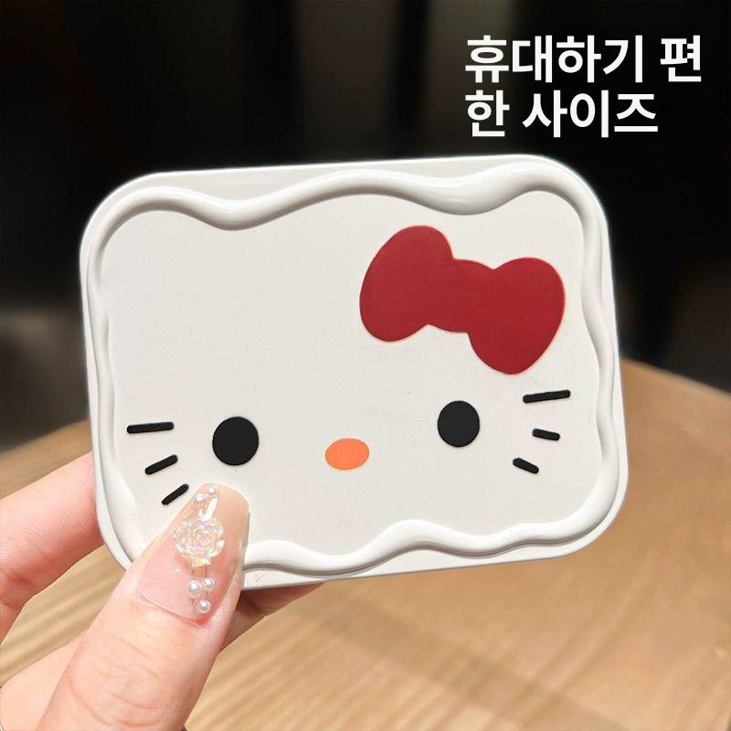 헬로 키티 접이식 소형 거울 빗 미니 휴대용 야외 외출 화장 산리오 KT거울+빗 - 상세 이미지 4
