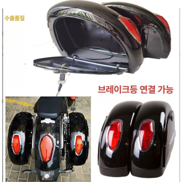 프리미엄 슈퍼커브 사이드백 대형 유광블랙 바이크 탑박스 오토바이 - 상품 이미지