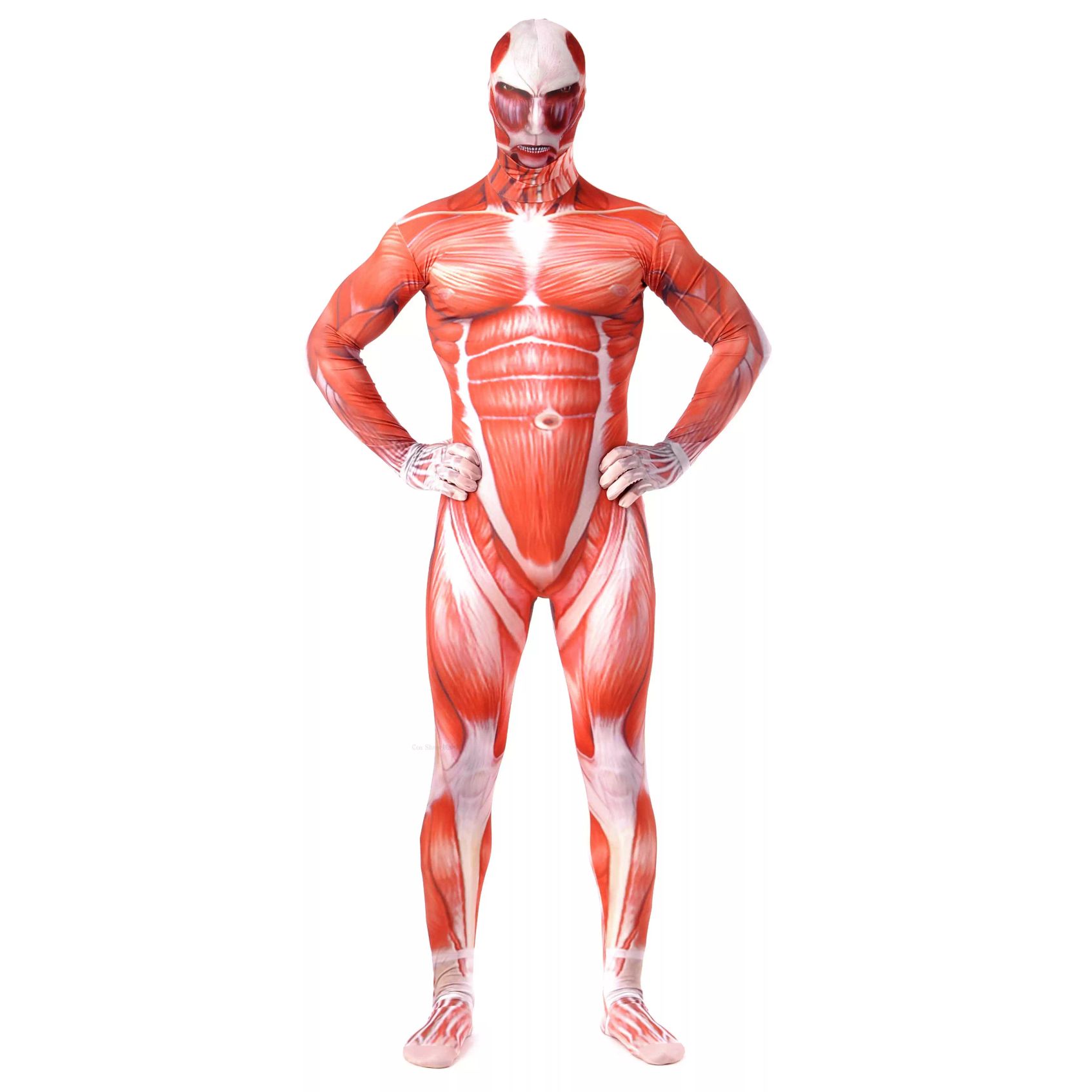 진격의거인 여성형거인 초대형 코스프레 쫄쫄이 원피스 근육 무대 의상 - 상품 이미지