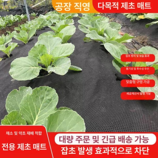 프리미엄 유공부직포 제초매트 덮개 원예 잡초 구멍 묘목 비닐 - 상세 이미지 4