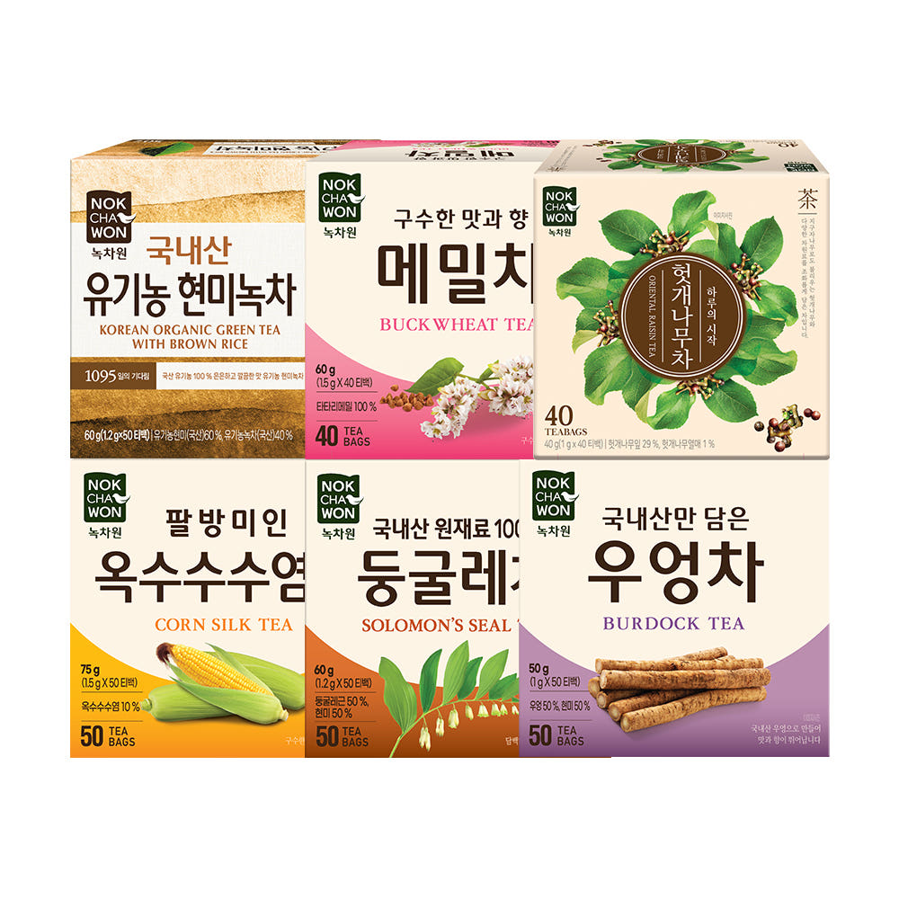 녹차원 티백차 6종 한번에쓱