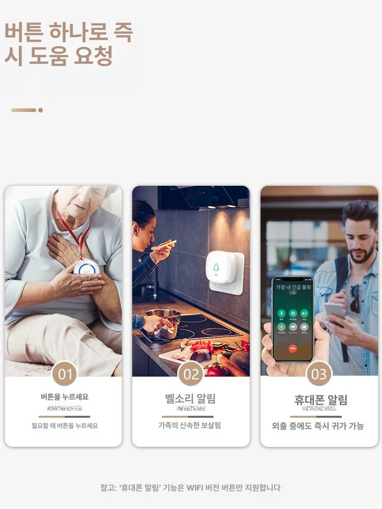 무선 호출벨 사무실 현관벨 출입 보안 경보기 매장 호출기 - 상세 이미지 3