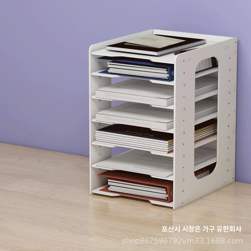 종이보관함 수납함 세로형 종이함 6단 서류함 A 정리함 5단 트레이 포함 - 상세 이미지 4