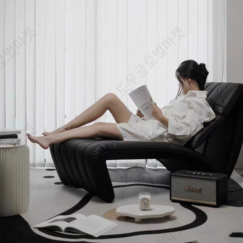 일인쇼파 소파없는거실 편한 1인용 독서의자 가죽 의자 - 상세 이미지 3