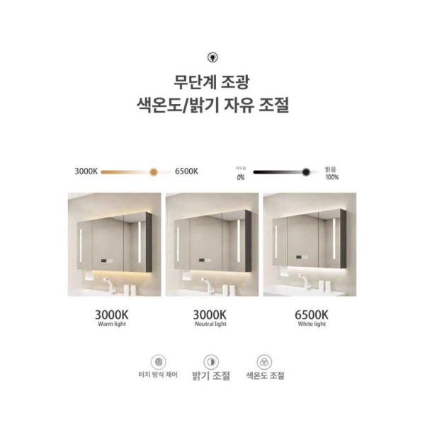 프리미엄 욕실 수납장 화장실 조명 거울 화장대 인테리어 욕실리모델링 - 상세 이미지 5