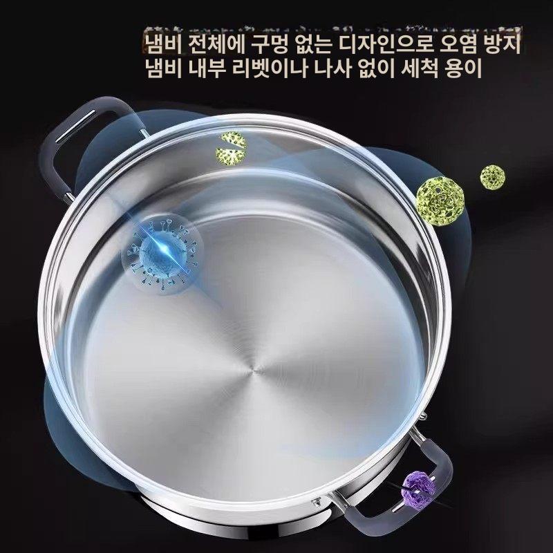 스테인리스 만두 찜통 대형 떡 찜냄비 다용도 해산물 외경 26cm 3단 냄비1개+찜판2개+찜기1개 - 상세 이미지 3