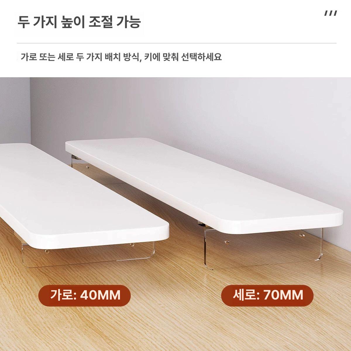모니터 받침대 긴 데스크탑 목재 강화유리 책상용 거치대 컴퓨터랙 듀얼 - 상세 이미지 2