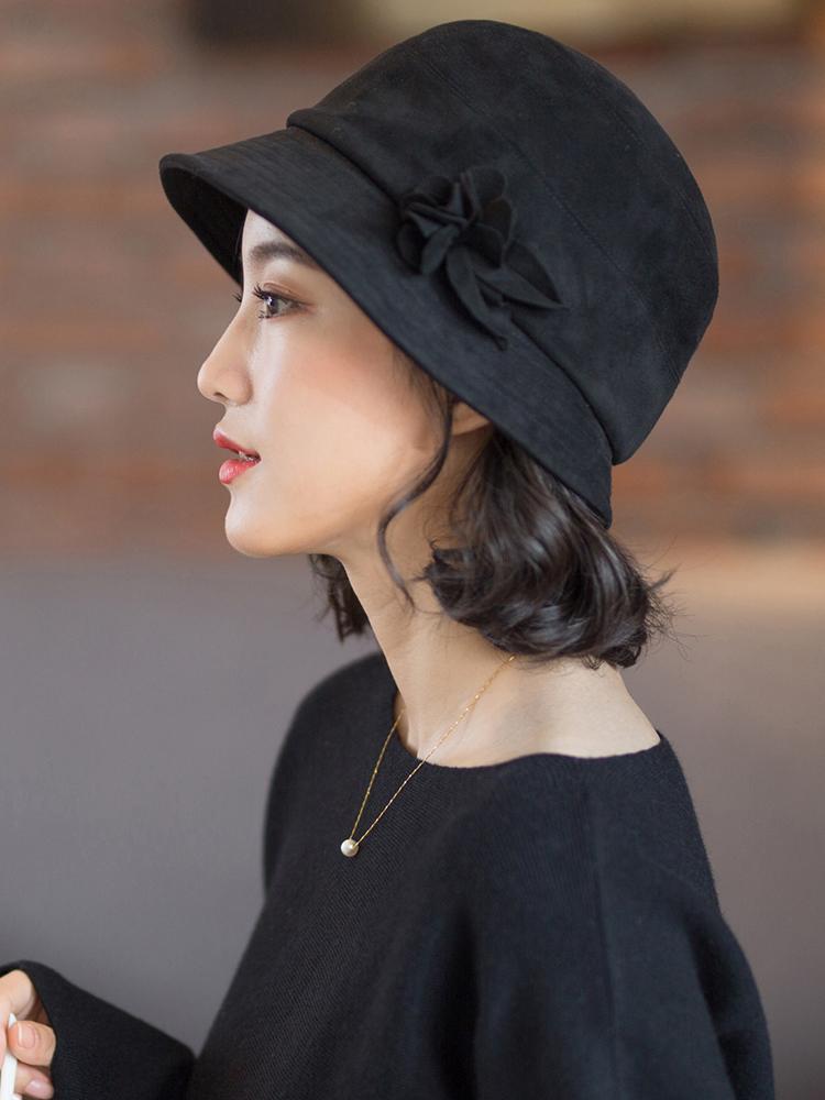 모자 가발달린 짧은머리 여성용 여름 커트 블랙 조절 가능 - 상품 이미지