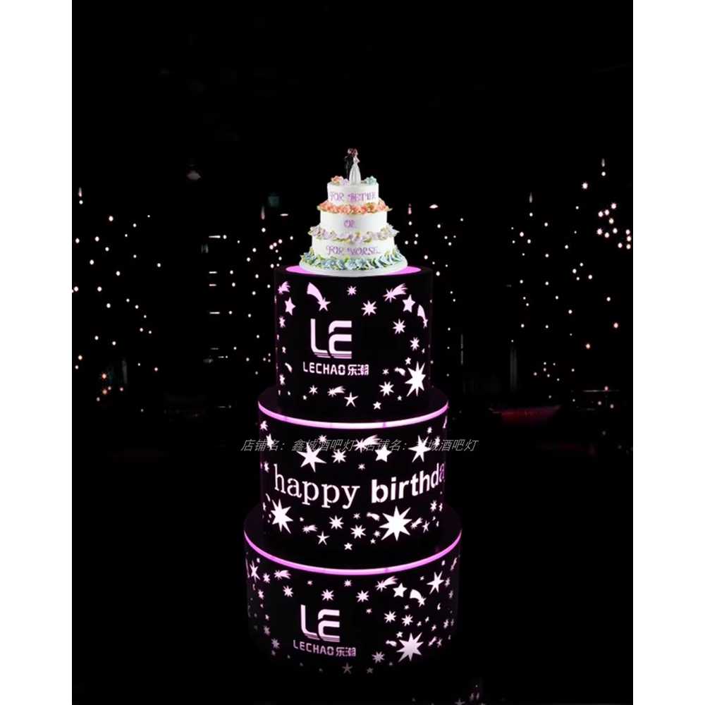 LED 케이크 모형 축하 생일 용 호텔 파티 장식 용품 소품 A - 상세 이미지 3