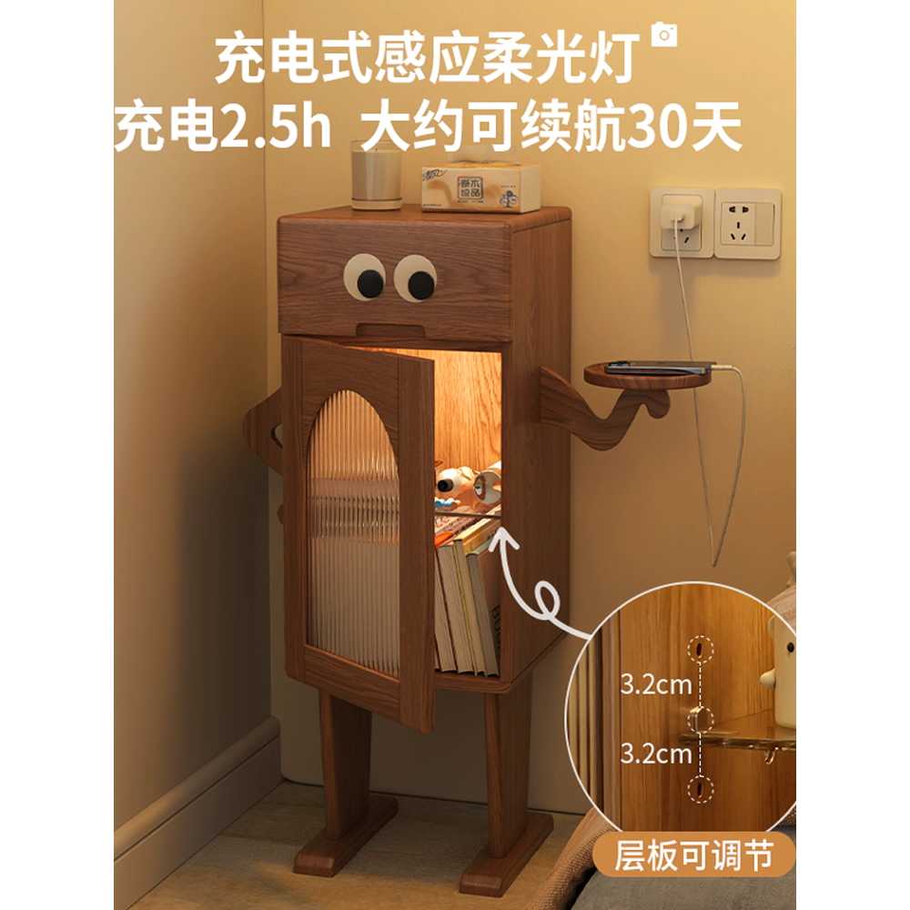 로봇 협탁 인테리어용 소파 침대 용 캐비닛 옆 수납 보관함 - 상세 이미지 3