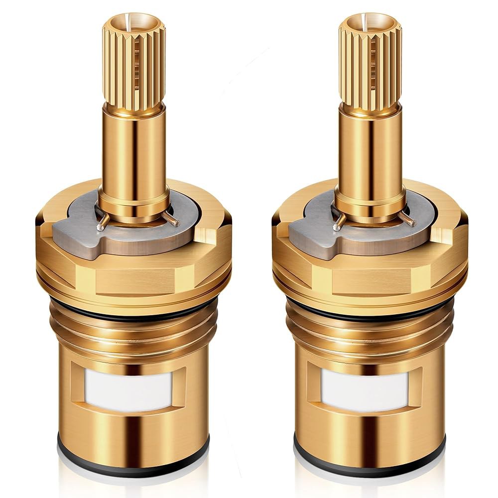 Enhon 2팩 수도꼭지 카트리지 미국 표준 994053-0070a 또는 994053-0070a/H 욕실 욕조 교체용 스템, 4z-24시간 온냉식 황동 - 상품 이미지