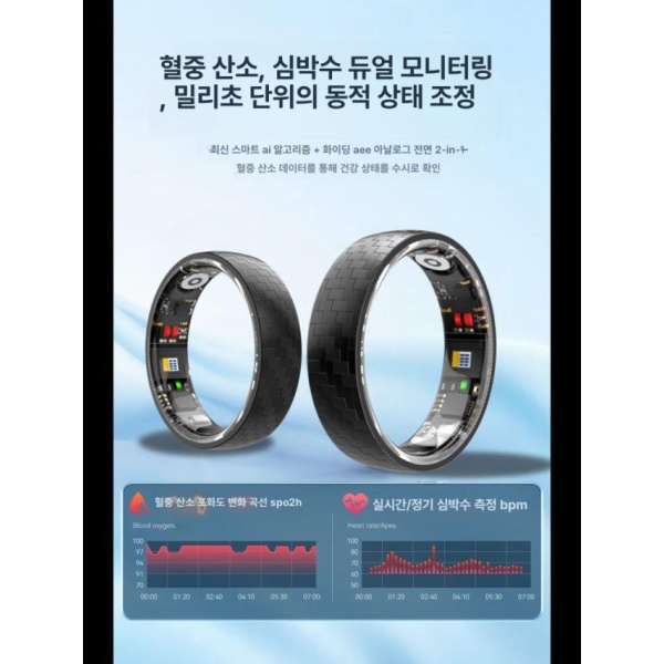 프리미엄 스마트 혈당 심박수 수면 반지 운동 혈압 연속혈당측정기 모니터링 - 상세 이미지 3