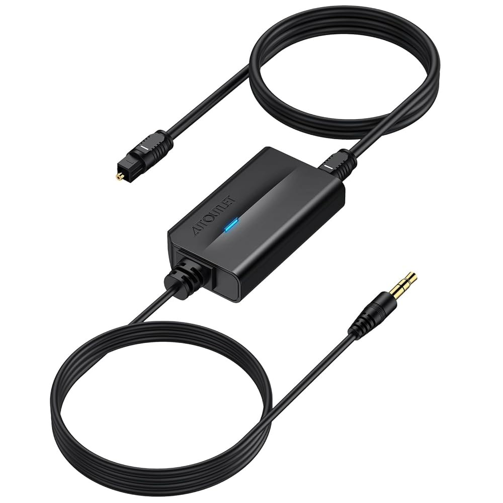 자동 출력 192kHz DAC 오디오 변환기, 광-3.5mm HDTV, 블루레이 플레이어 및 게임 콘솔용 광 케이블-보조 어댑터 - 상품 이미지