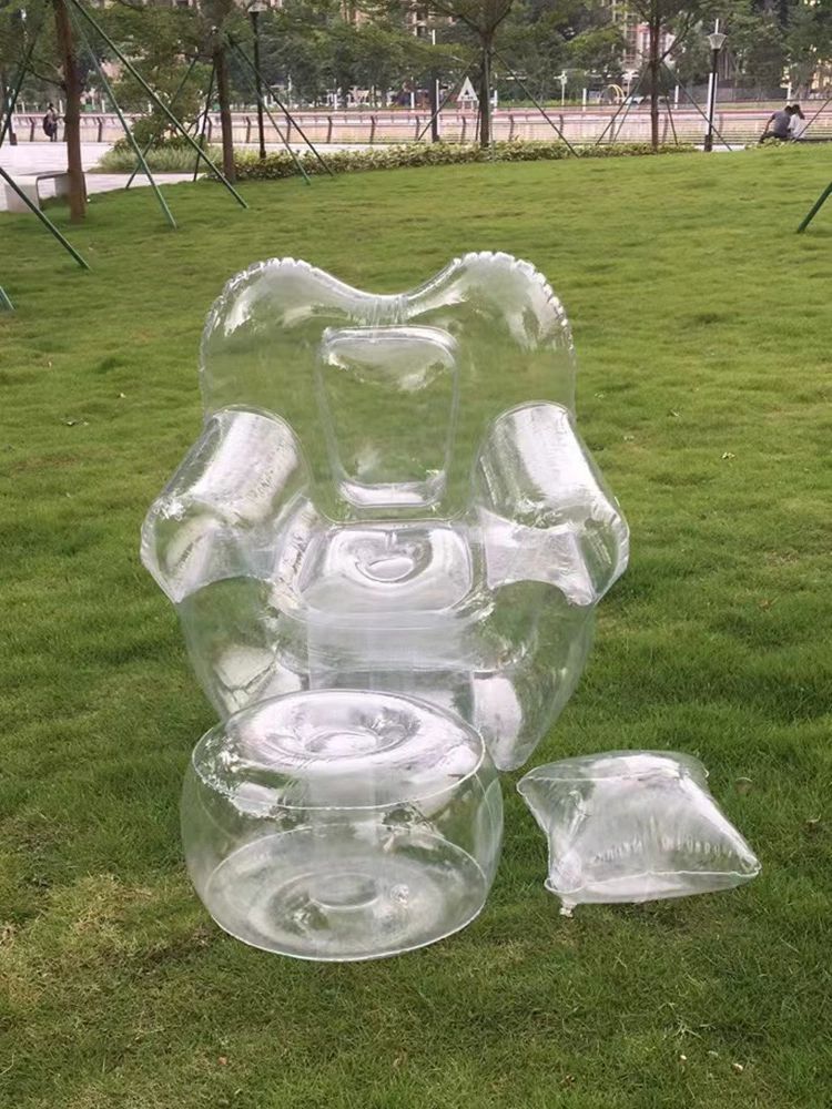 에어 소파 투명 공기 쇼파 체어 빈백 인플레이터블 PVC - 상품 이미지