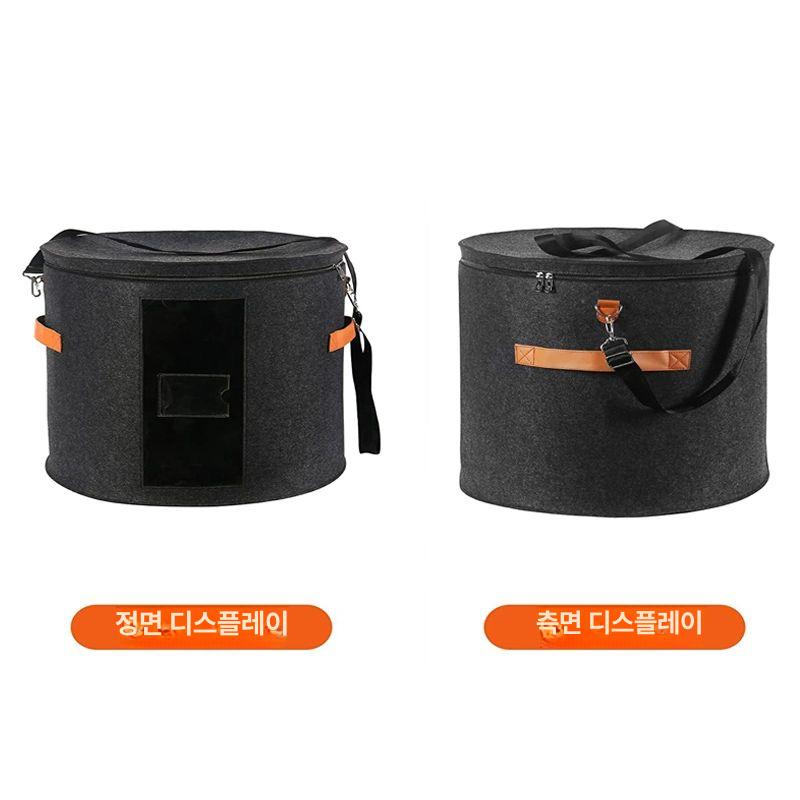 밀짚 모자 보관 상자 케이스 함 대형 그레이 페도라 아래 여행용 정리 수납 후드 - 상세 이미지 3