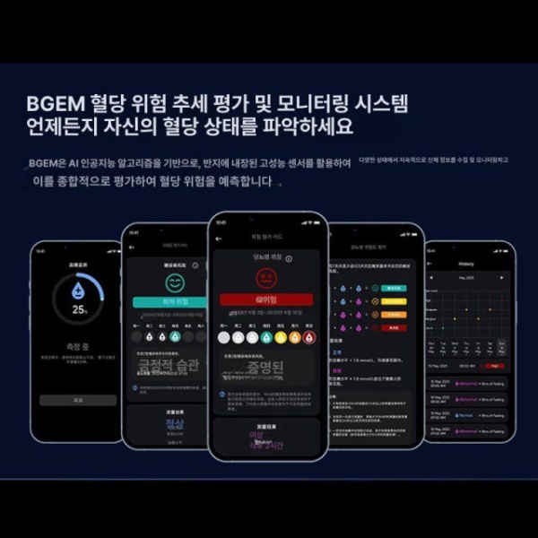 프리미엄 스마트링 연속혈당측정기 건강 모니터링 방수 무선 충전 심박수 혈중 온도 데이터 - 상세 이미지 4