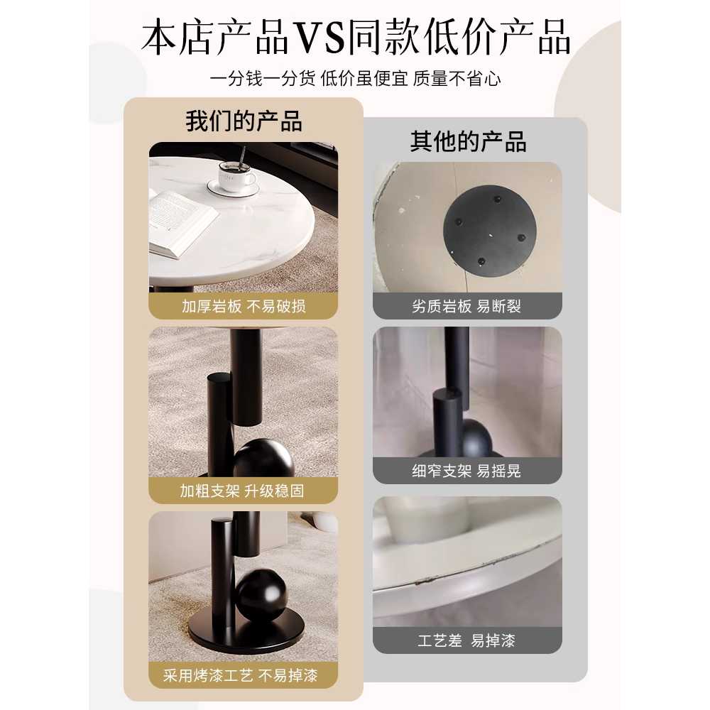 원형 사이드 테이블 보조 거실 용 침실 소파 침대 협탁 40x55 - 상세 이미지 5