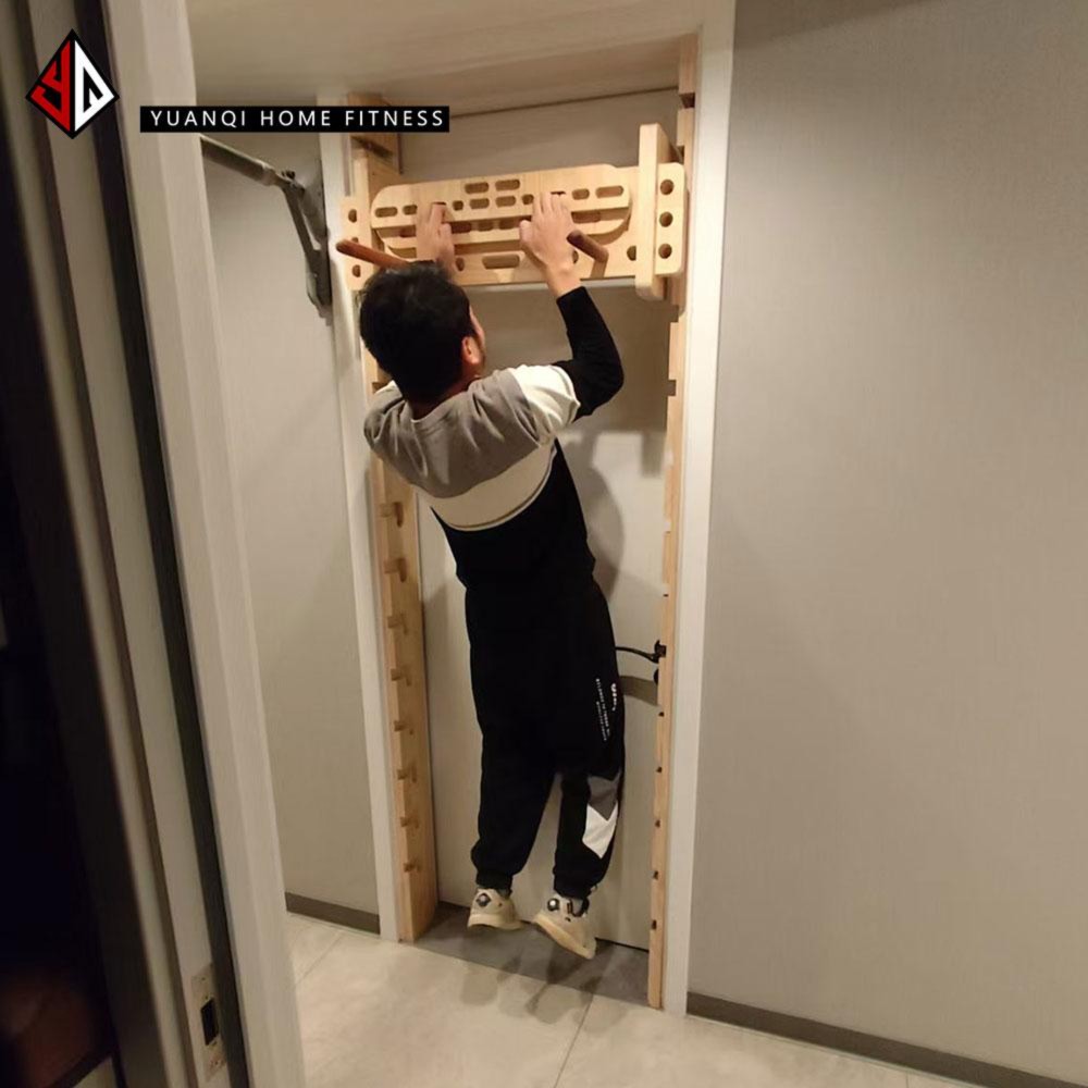 무타공 방문 틀 원목 다기능 헬스 안전 기구 우드 닫힘방지 말굽 고정 자석 도어스토퍼 - 상세 이미지 4