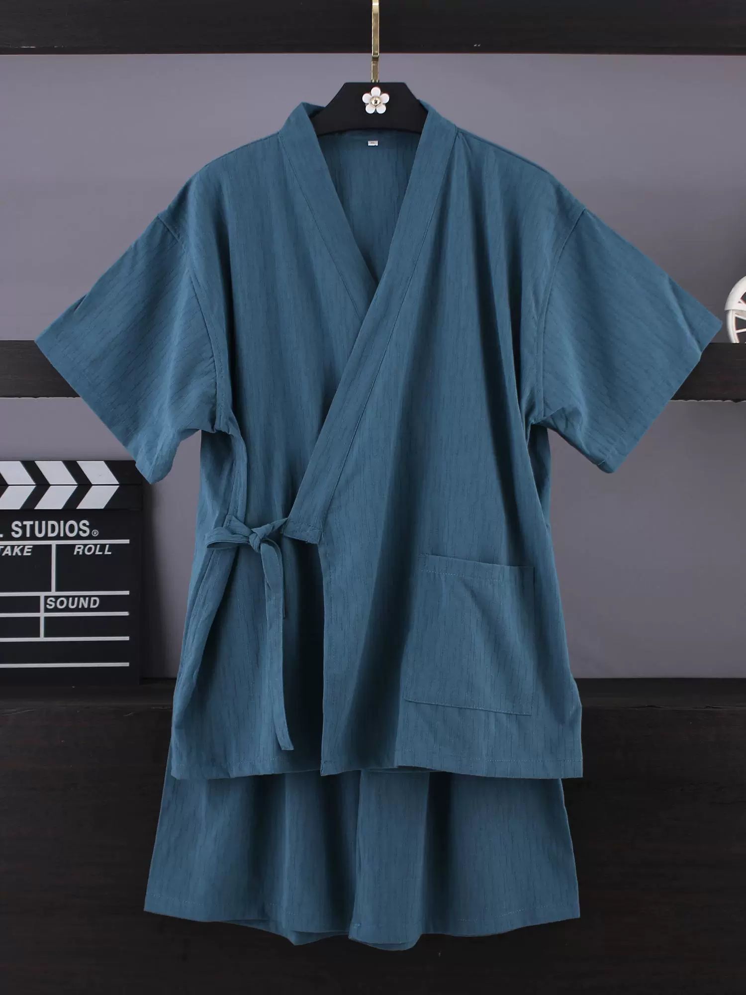 커플 찜질복 사우나복 마사지복 숯가마 찜질방옷 딥그린 기모노 A XL 60kg내 - 상세 이미지 3