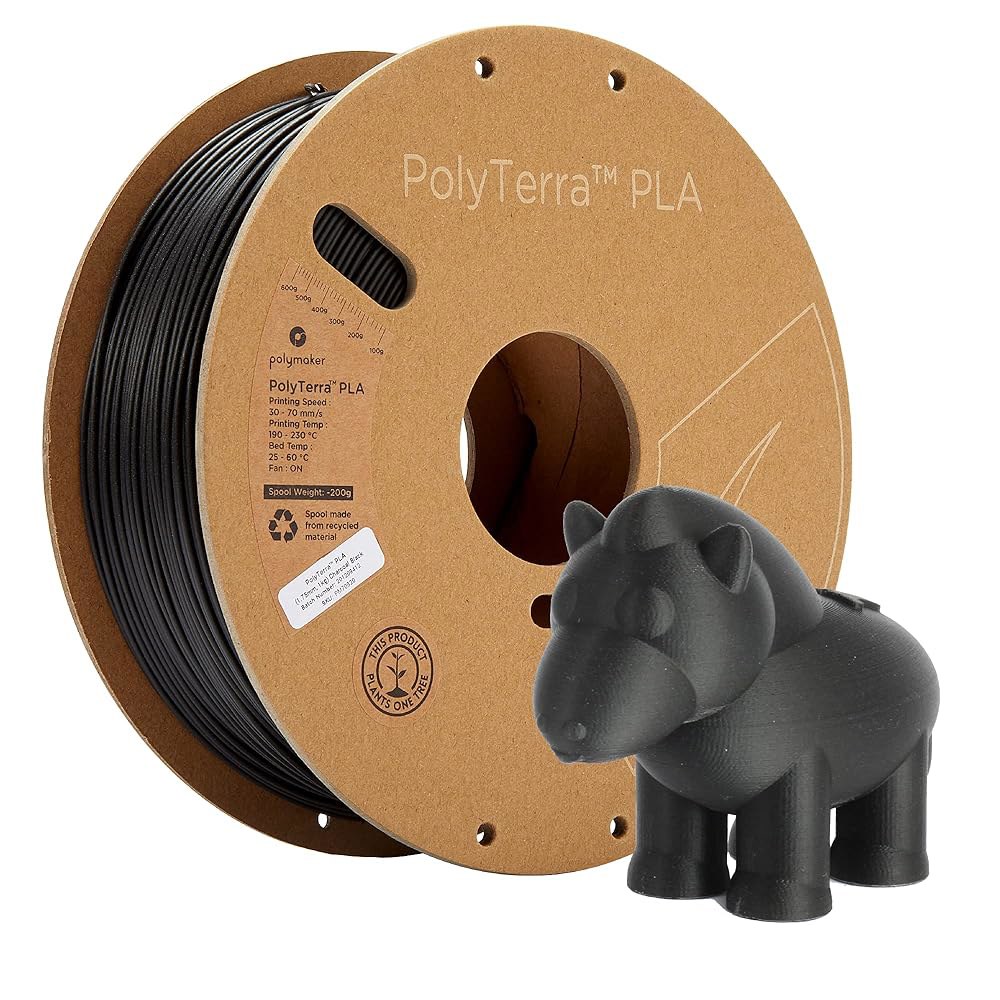 폴리메이커 매트 PLA 필라멘트 블랙 1.75mm 1kg 3D 프린팅 필라멘트, 폴리테라 프린터 - 상품 이미지