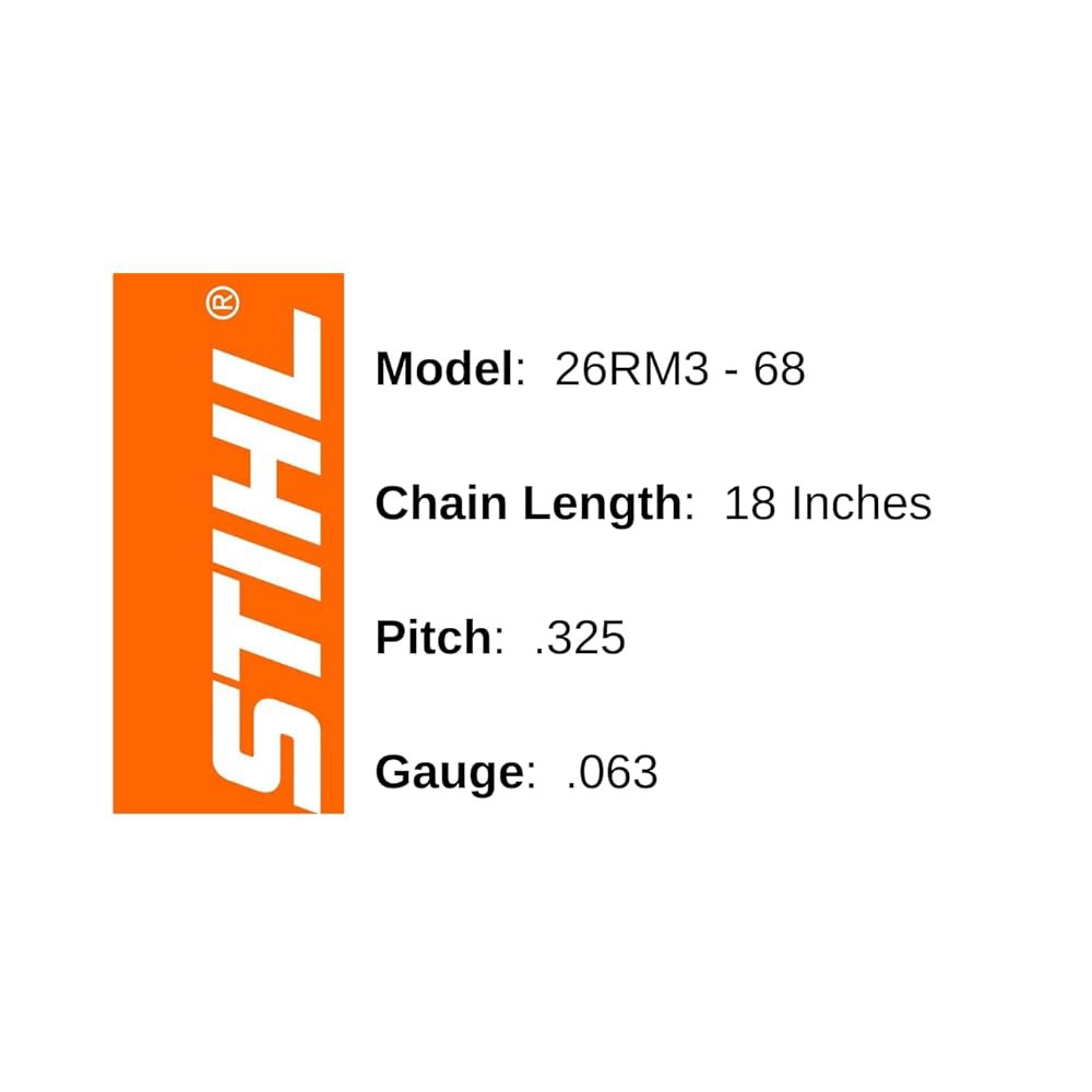 Stihl 2 팩 26RM3 68 드라이브 링크스 래피드 마이크로 전기톱 체인 18인치 .325 피치 .063 게이지(MS 250용) - 상세 이미지 2