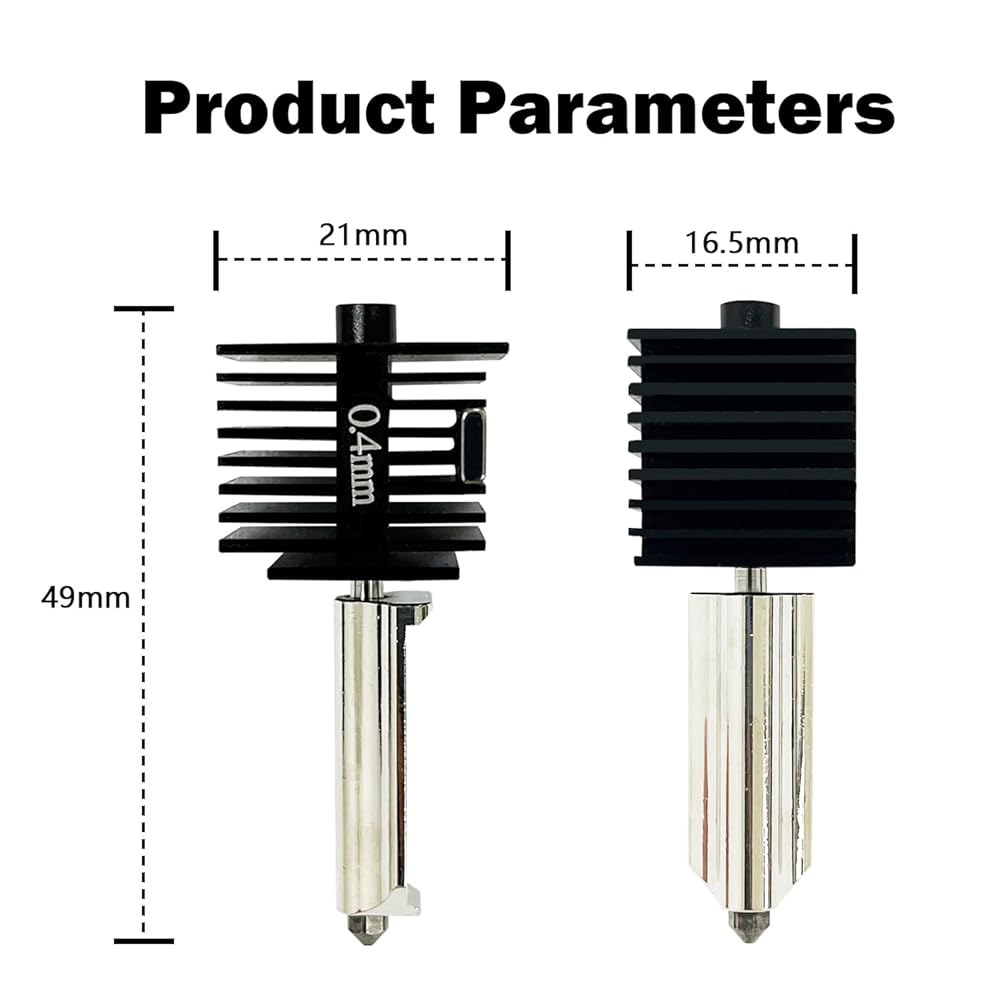HzdaDev 2팩 A1 미니 /A1 핫엔드 프린트 헤드 핫 엔드 키트 압출기 업그레이드 고온 0.4MM 경화 강철 노즐 교체, 밤부 랩 3D 프린터 액세서리용 4PCS 실리콘 - 상세 이미지 2