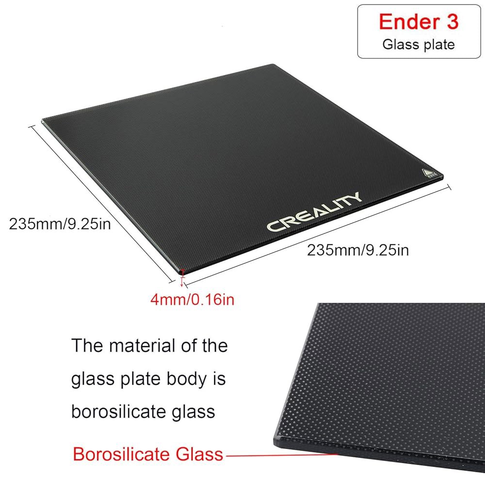 크리알리티 엔더 3 유리 침대 업그레이드 빌드 표면 플레이트, 235x235x4mm - 상세 이미지 2