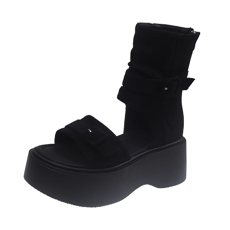 쪼리부츠 키높이 통굽 쪼리 샌들 토오픈 7cm - 상세 이미지 5