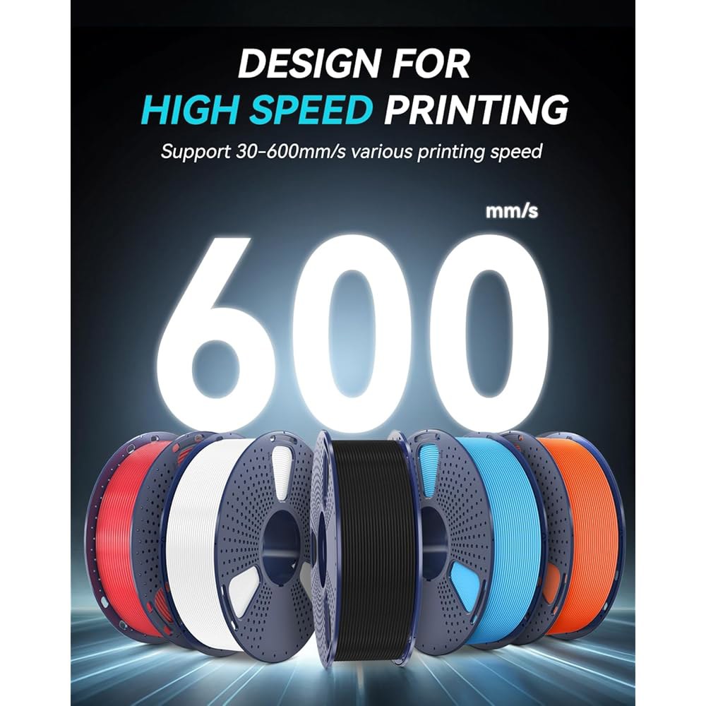 SUNLU 고속 PETG 3D 필라멘트 1.75mm, 30mm/s - 600mm/s 인쇄 범위, 속도 프린터 필라멘트, 대부분의 FDM 프린터, 밤부 랩 등 장착, 1kg 스풀, - 상세 이미지 3
