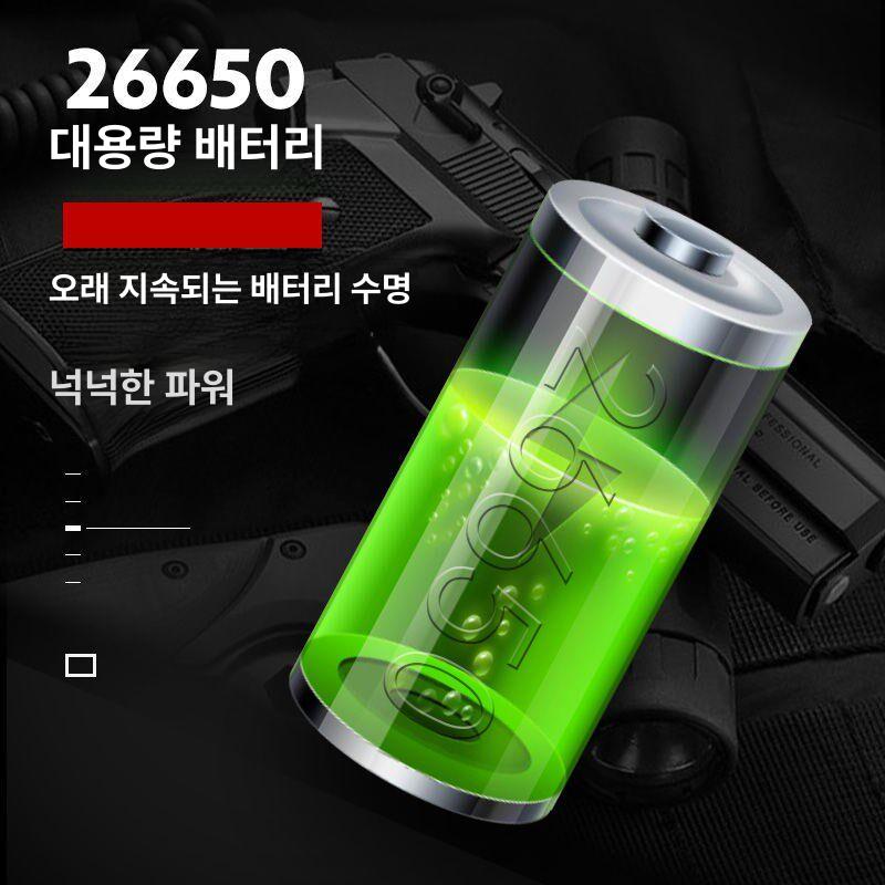 충전식후레쉬 순찰 경량 LED P50 55W 강광 P50 단일 리튬 배터리 - 상세 이미지 5