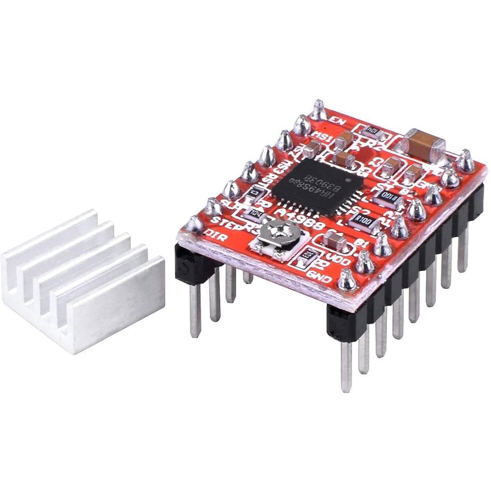 HiLetgo 1pc A4988 스텝스틱 스테퍼 모터 드라이버 모듈 + 아두이노와 호환되는 3D 프린터 리랩용 히트 싱크 - 상세 이미지 2