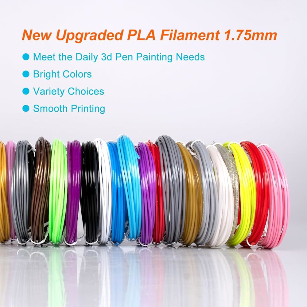 크레트럼 40 컬러 PLA 3D 펜 필라멘트 리필, SCRIB3D MYNT3D PIKA3D 펜과 호환됨 n대부분의 1.75mm 프린팅 펜이 더들러 시작 펜에 맞지 않음 - 상세 이미지 3