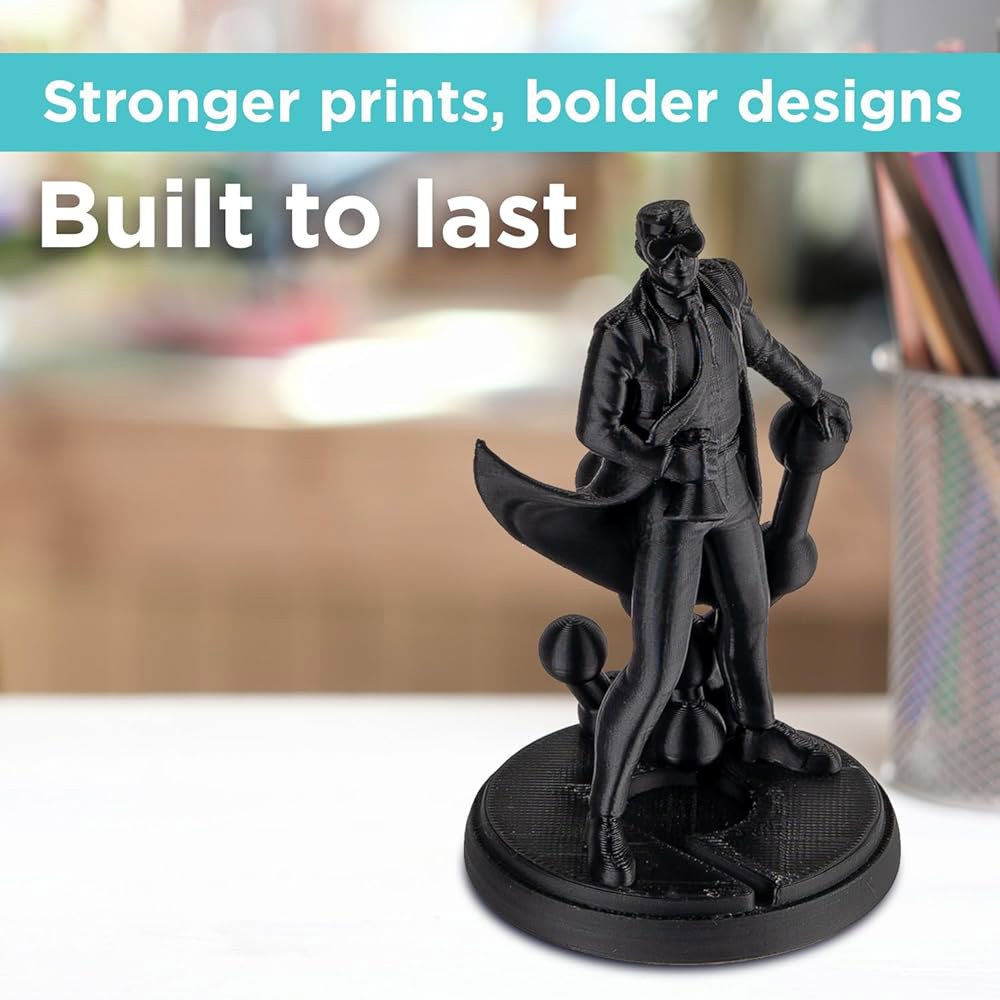 폴리메이커 PLA PRO 필라멘트 1.75mm, 견고하고 고강성의 블랙 1.75mm 1kg 판지 스풀 - 폴리라이트 3D 프린터 대부분의 프린터로 필라멘트를 사용하여 인쇄 - 상세 이미지 3