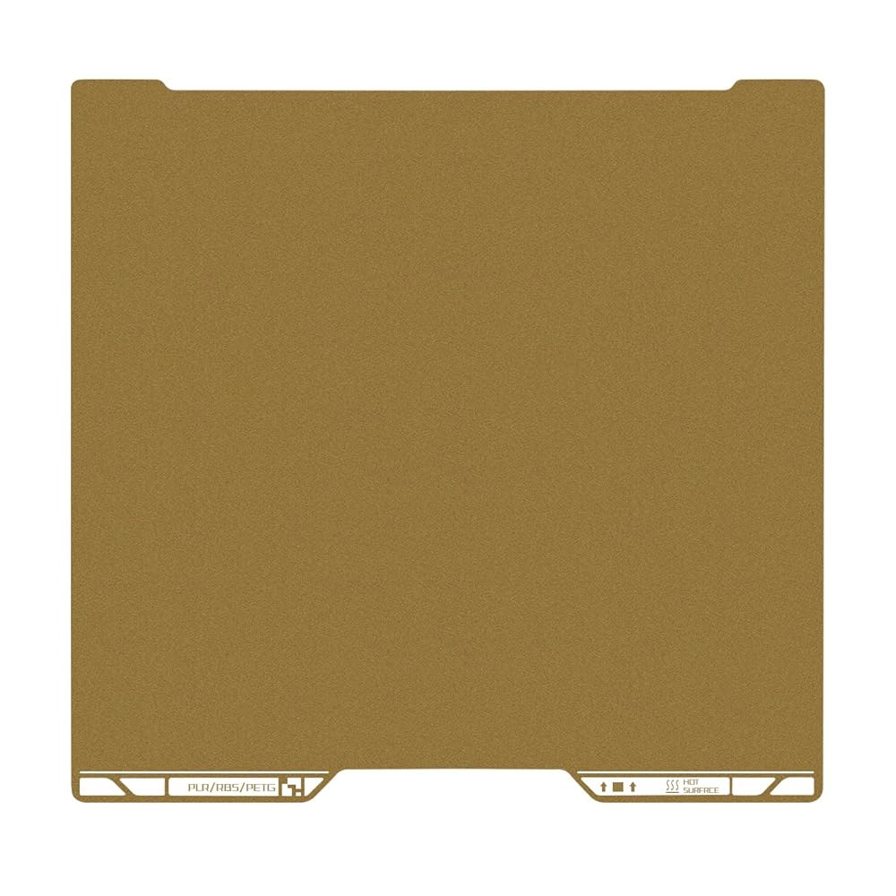 HzdaDev 355X346.5MM 실험실 H2D / H2S 빌드 플레이트 양면 텍스처 인쇄 침대 유연한 스프링 스틸 플랫폼 보드 밤부 콤보 3D 프린터 (골드) - 상품 이미지