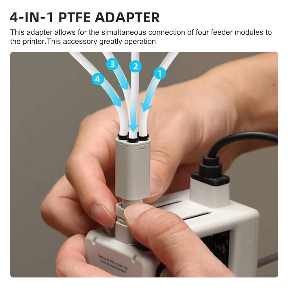 밤부 랩 A1 / A1mini 3D 프린터 액세서리용 YIBEICO 4-in-1 PTFE 어댑터 교체, 우수한 AMS 튜빙 커넥터 - 상세 이미지 2