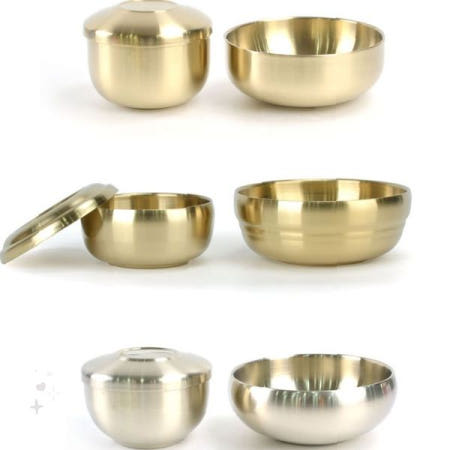 제사 명절 차례 상차림 티타늄 코팅 이중 단열 밥 국 담기 그릇 공기 대접 식기