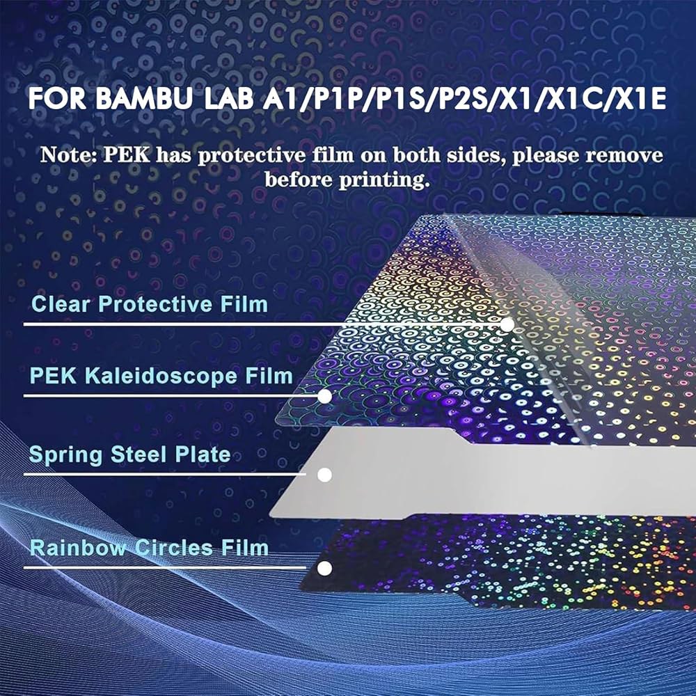 아이디어포머 밤부 랩 P1S /P1P /X1C /X1 /A1용 IR3 스무스 PEK 빌드 플레이트, 257x257mm 3D 프린터 플랫폼용 양면 스프링 강판 베드 플레이트 - 상세 이미지 2