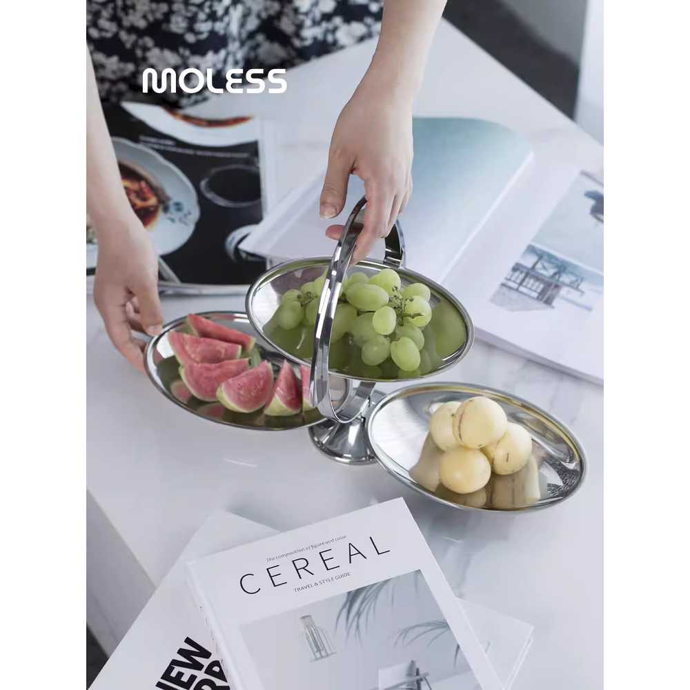 디저트 트레이 접이식 스텐 호텔 뷔페 플레이팅 접시 - 상세 이미지 4