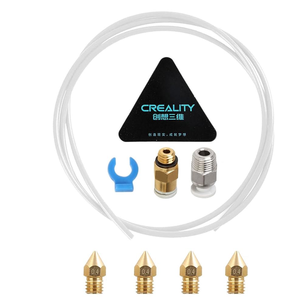 CR 공식 PTFE 테프론 튜브 보우덴 1.75mm 필라멘트 3D 프린터 교체 부품 키트 엔더 오리지널 액세서리에는 튜브 1m, 노즐 4가 포함됩니다 - 상품 이미지