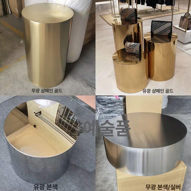 스테인레스 화분 원형 정원 조경 카페 대형 야외 소형 42x54cm 샴페인골드 - 상세 이미지 2