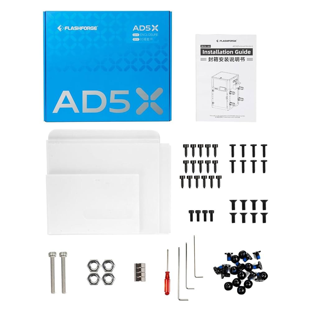 플래시포지 AD5X 인클로저 키트, DIY 색상 및 스타일, 최적화된 디자인, 소음 냄새 감소, 고온 필라멘트 인쇄에 적합 - 상품 이미지