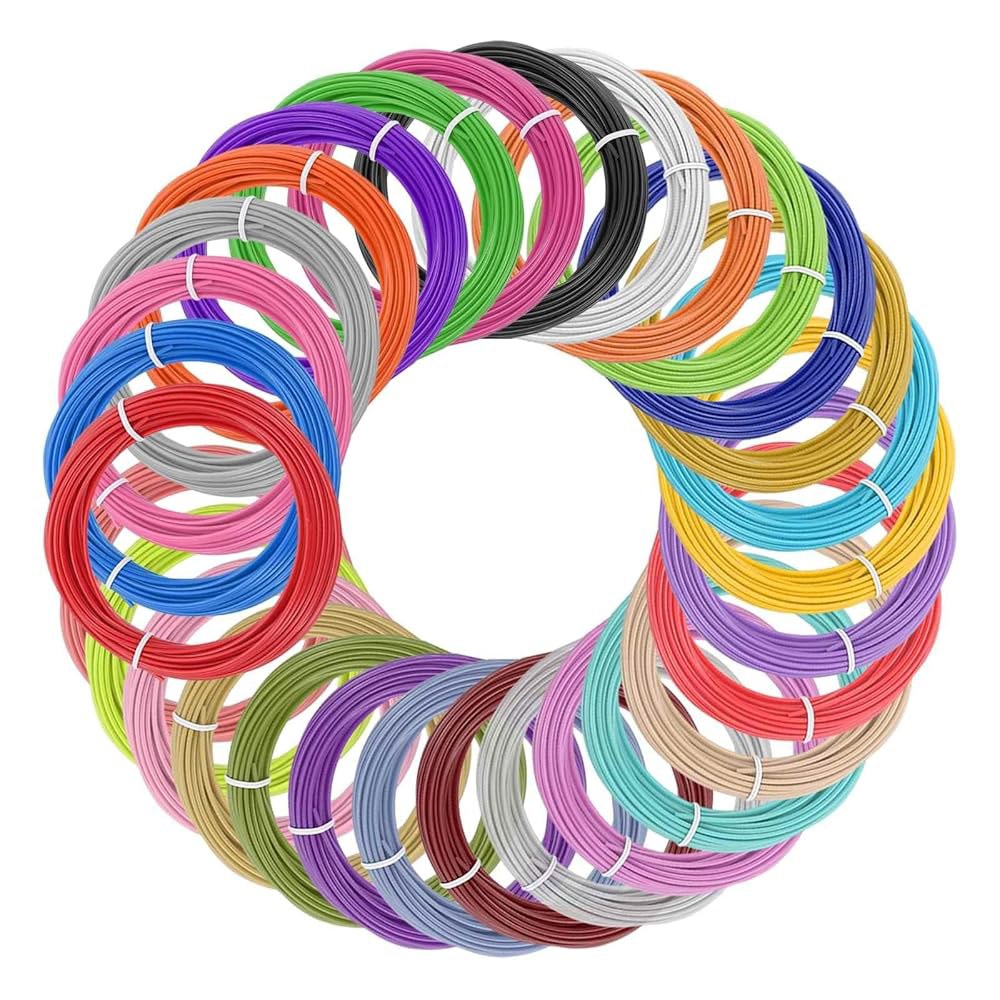 MECCANIXITY 30개 3D 펜 필라멘트, 1.75mm 직경 33피트 길이의 PLA 프린팅 필라멘트 리필, 펜, 30가지 색상 9.8ft 30 Colors - 상품 이미지
