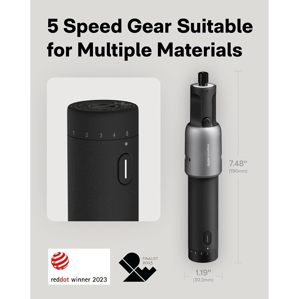 HOTO 4V 무선 로터리 툴 키트, LED 조명이 장착된 5단 25,000RPM 강력한 각인 펜, USB-C 충전식, 3D 프린팅 샌딩, 연마, 드릴링, 조각, DIY 공예를 - 상세 이미지 3