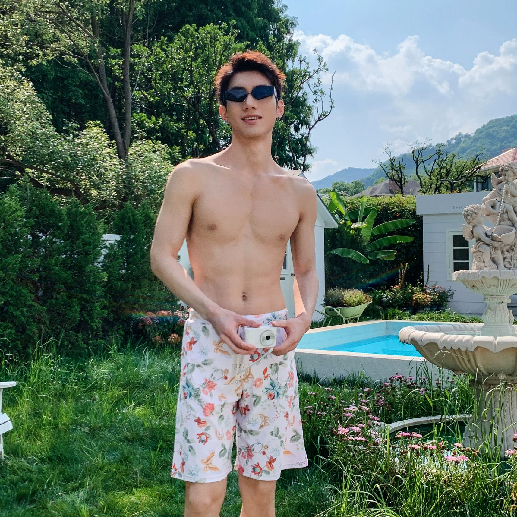 동남아휴양지 커플 수영복 비취웨어 해변 온천 휴양지룩 신혼여행 그린리프 플라워 여성용 M 이미지 7