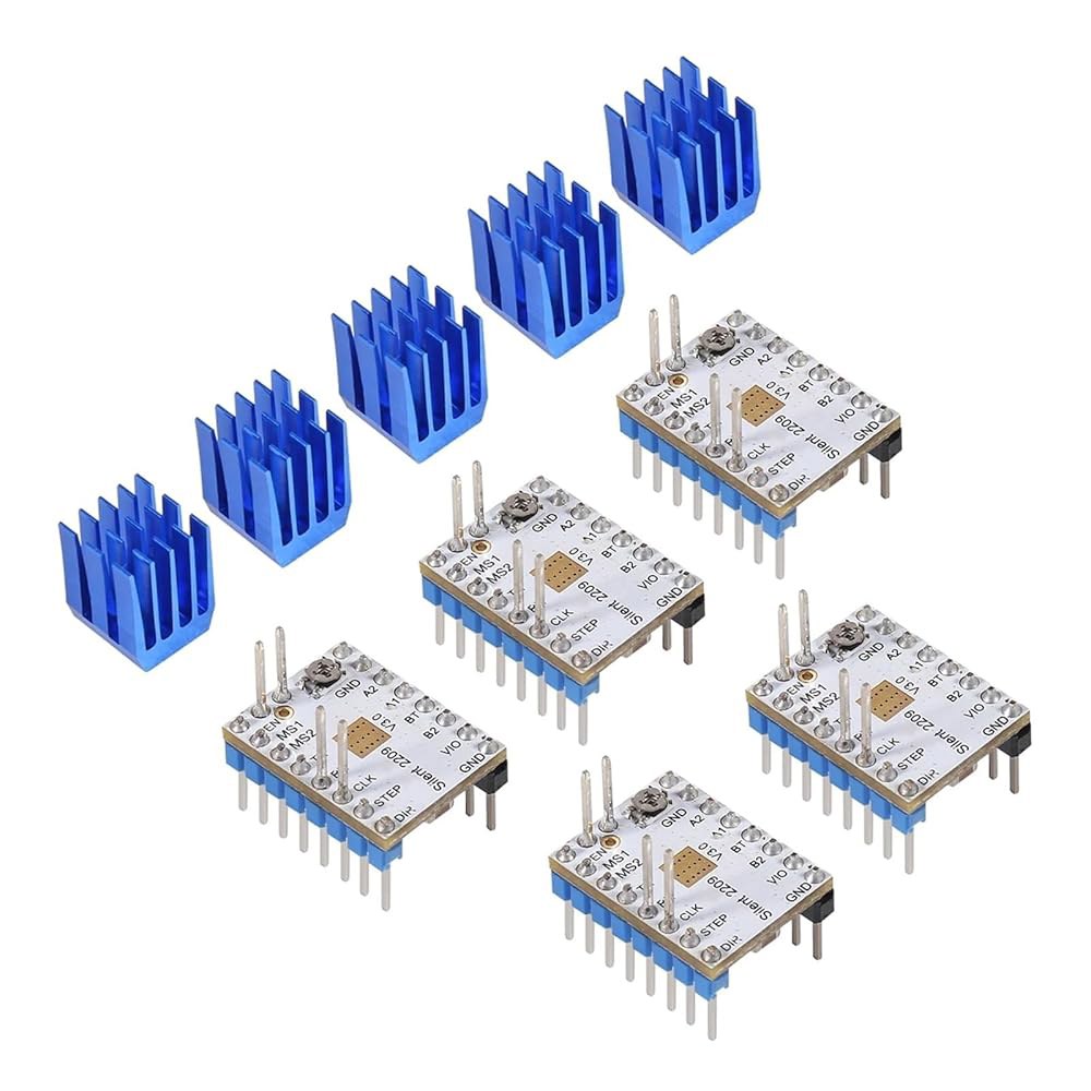 히트싱크 마이크로스텝이 장착된 3D 프린터용 5Pcs TMC2209 V3.0 스테퍼 모터 드라이버 Reprap 램프용 전류 2.8A 피크 1.4 - 상세 이미지 2